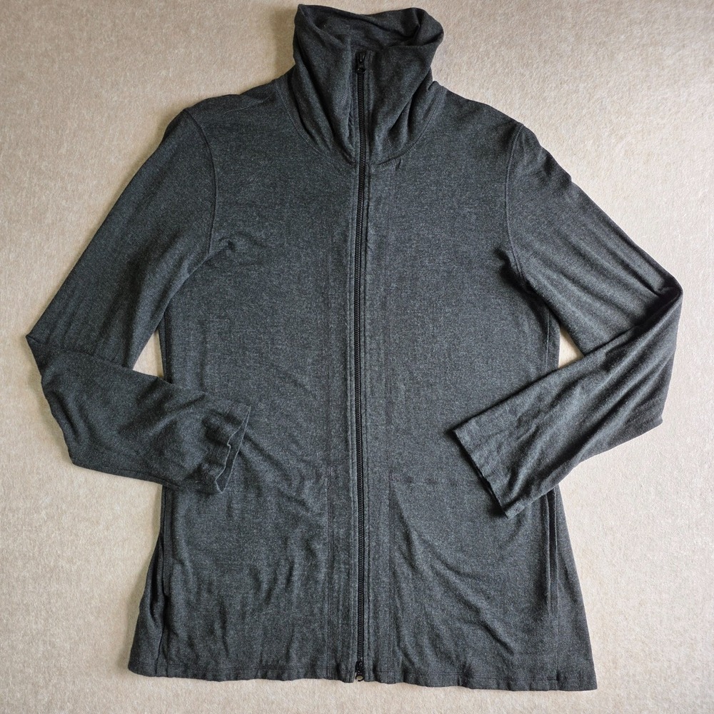 Eileen Fisher Active Jacket Sz M Soft Full Zip Minimalist Sustainable Stretch